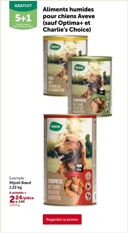 Offre: Aliments humides pour chiens