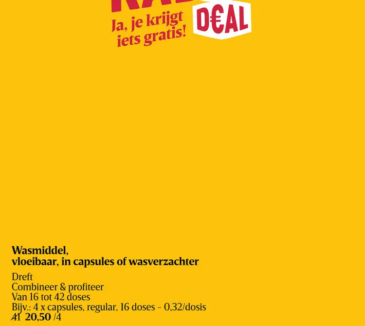 Promotie: Wasmiddel, vloeibaar, in capsules of wasverzachter