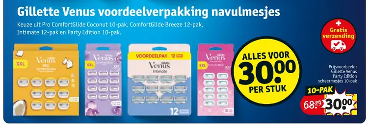 Aanbieding: Gillette Venus voordeelverpakking navulmesjes