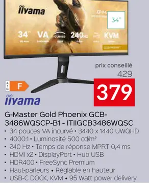 Offre: G-Master Gold Phoenix GCB-3486WQSCP-B1 - ITII