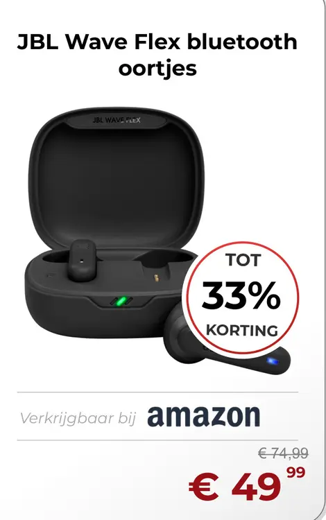 Aanbieding: JBL Wave Flex bluetooth oortjes