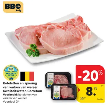 Aanbieding: Koteletten en spiering van varken van weleer