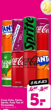 Aanbieding: Coca-Cola, Fanta, Sprite, Fuze Tea of Fernandes