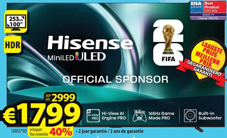 Offre: Hisense MiniLED ULED GIANT TV