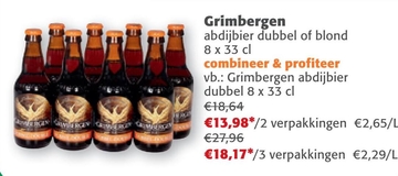 Aanbieding: Grimbergen abdijbier dubbel of blond