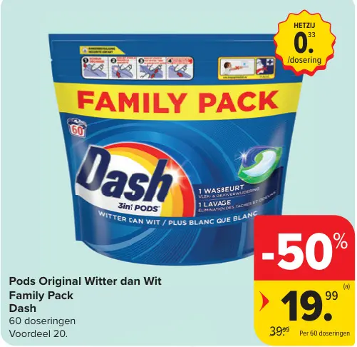 Promotie: Pods Original Witter dan Wit Family Pack