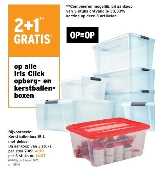 Promotie: Kerstballenbox 15 L met deksel
