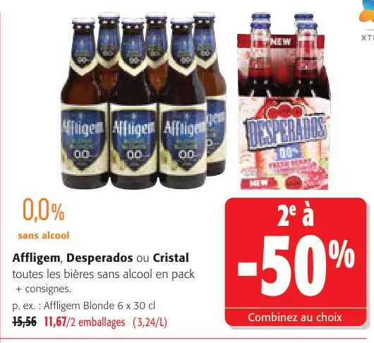 Offre: Affligem, Desperados ou Cristal