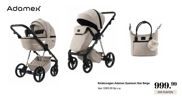 Aanbieding: Kinderwagen Adamex Quantum Star Beige