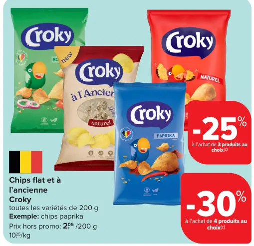 Offre: Chips flat et à l'ancienne Croky