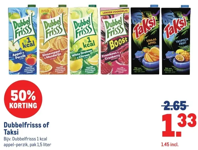 Aanbieding: Dubbelfrisss of Taksi