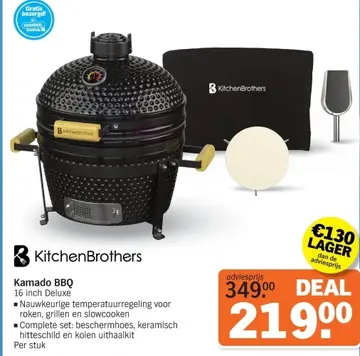 Aanbieding: Kamado BBQ 16 inch Deluxe