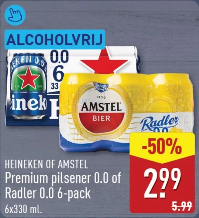 Aanbieding: Premium pilsener 0.0 of Radler 0.0 6-pack