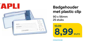 Aanbieding: Badgehouder met plastic clip