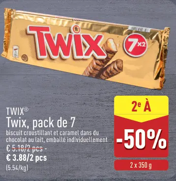 Offre: Twix, pack de 7