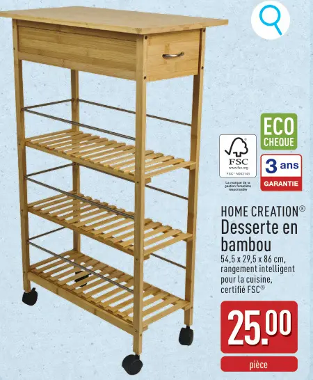 Offre: Desserte en bambou