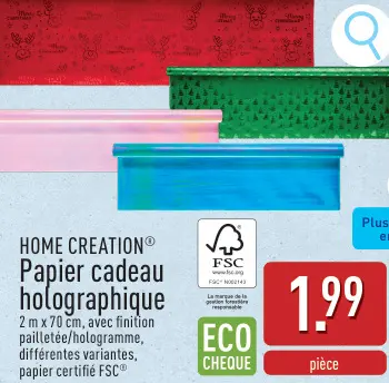 Offre: Papier cadeau holographique