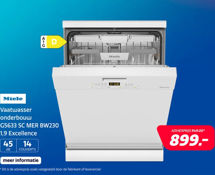 Aanbieding: Miele G5633 SC MER BW230 1,9 Excellence