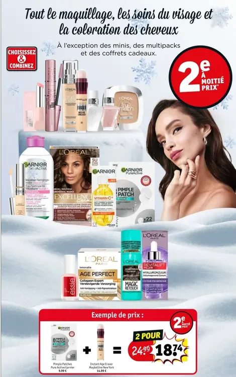 Offre: Alle make-up, gezichtsreiniging en -verzorging en haarkleuring