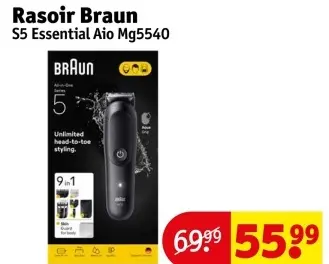 Offre: Rasoir Braun S5 Essential Aio Mg5540