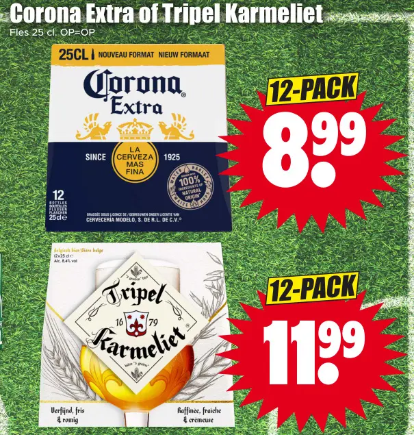 Aanbieding: Corona Extra of Tripel Karmeliet