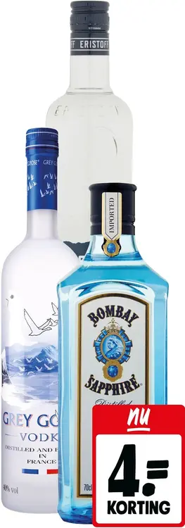 Aanbieding: Bombay, Eristoff of Grey Goose