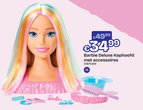 Aanbieding: Barbie Deluxe Kaphoofd met accessoires