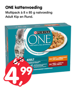 Aanbieding: ONE kattenvoeding Adult Kip en Rund