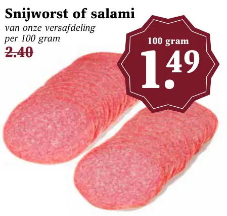 Aanbieding: Snijworst of salami