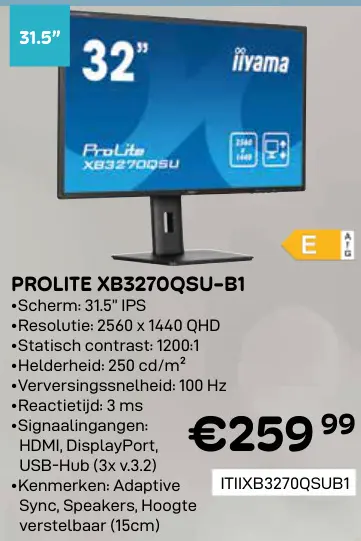 Aanbieding: Prolite xb3270qsu-b1