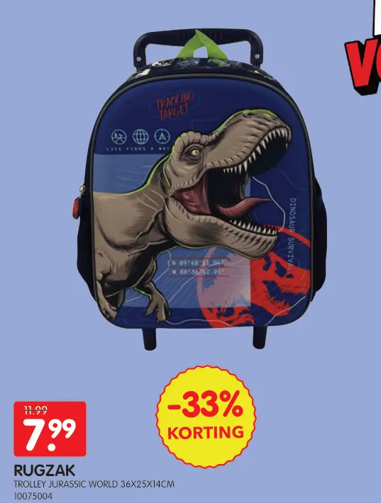Promotie: Rugzak trolley JURASSIC WORLD
