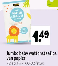 Promotie: Jumbo baby wattenstaafjes van papier