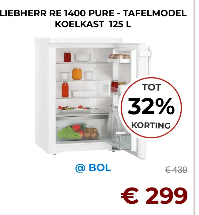 Aanbieding: Liebherr re 1400 pure - tafelmodel koelkast
