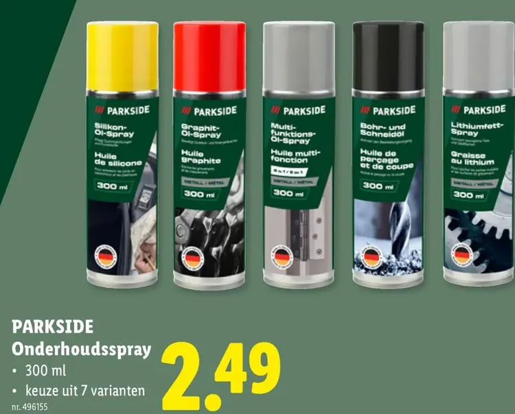 Promotie: Onderhoudsspray