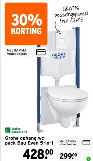 Aanbieding: Grohe ophang wc-pack Bau Even 5-in-1