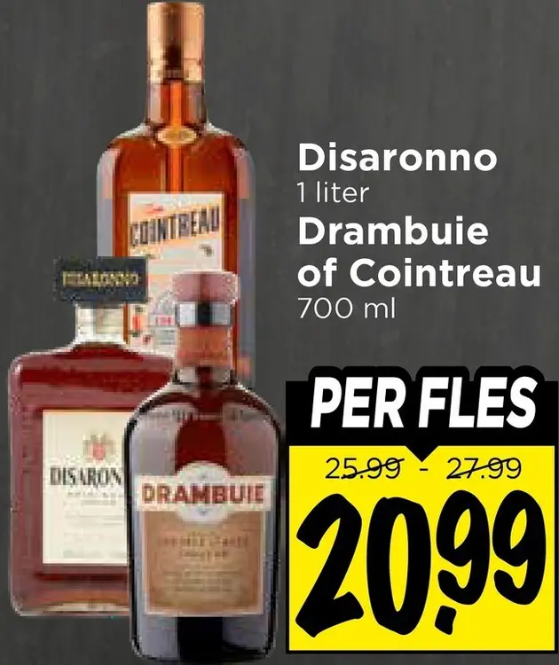 Aanbieding: Disaronno of Drambuie of Cointreau