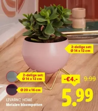 Aanbieding: Metalen bloempotten