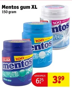 Aanbieding: Mentos gum XL