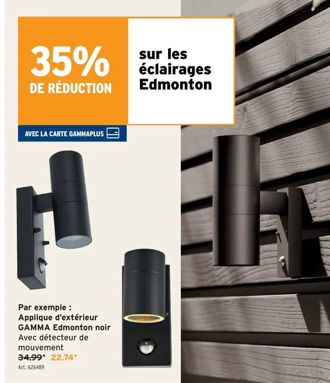 Offre: Applique d'extérieur GAMMA Edmonton noir Avec
