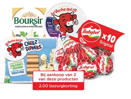 Aanbieding: Boursin, La Vache qui rit Cheez Dippers, Baby Bel