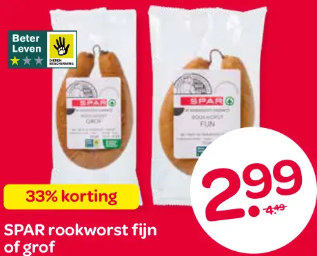 Aanbieding: Rookworst fijn of grof