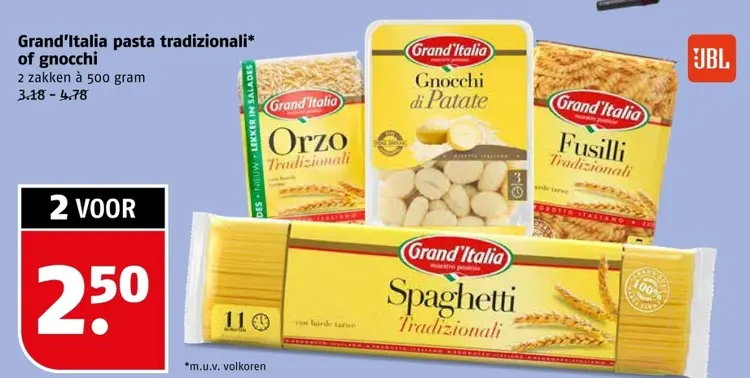 Aanbieding: Grand'Italia pasta tradizionali of gnocchi