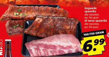 Aanbieding: Gegaarde spareribs of verse spareribs