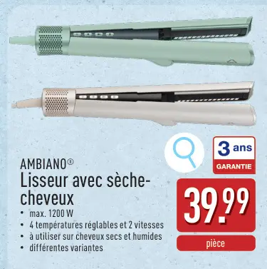 Offre: Lisseur avec sèche-cheveux