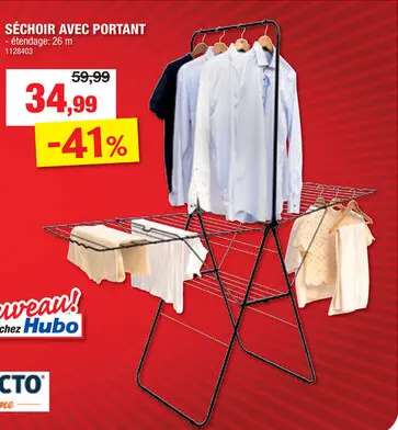 Offre: Practo Home séchoir avec portant à  cintres 26m