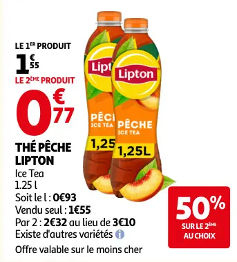 Promotie: Thé pêche Lipton