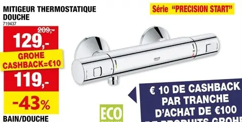 Offre: Mitigeur thermostatique douche "Precision Start"
