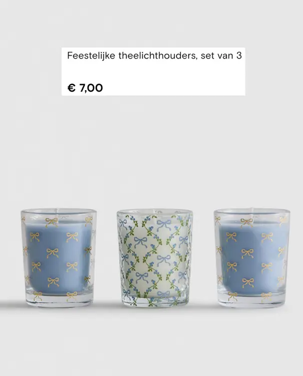 Aanbieding: Feestelijke thelichthouders, set van 3