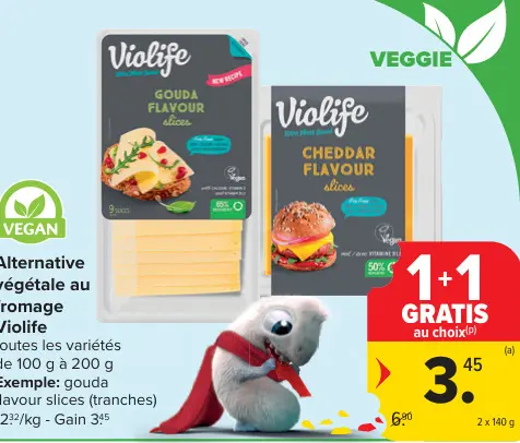 Offre: Violife Gouda Flavour Slices, Violife Cheddar