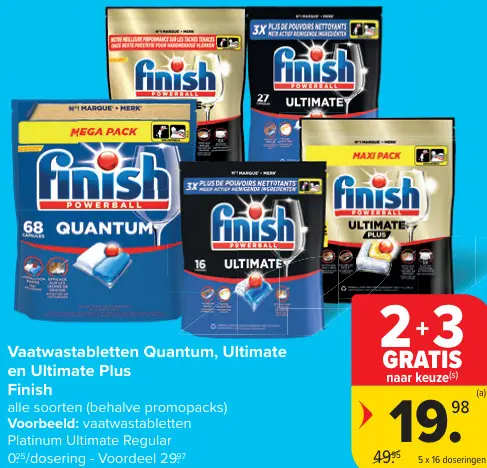 Promotie: Vaatwastabletten Quantum, Ultimate en Ultimate Plus